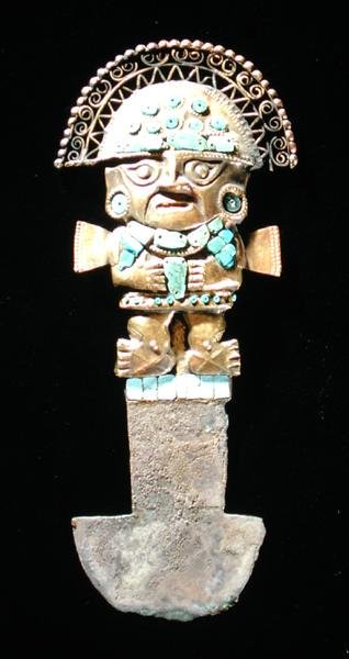 Tumi o coltello cerimoniale a forma di Naylamp, Chimu da Pre Columbian Pre Columbian
